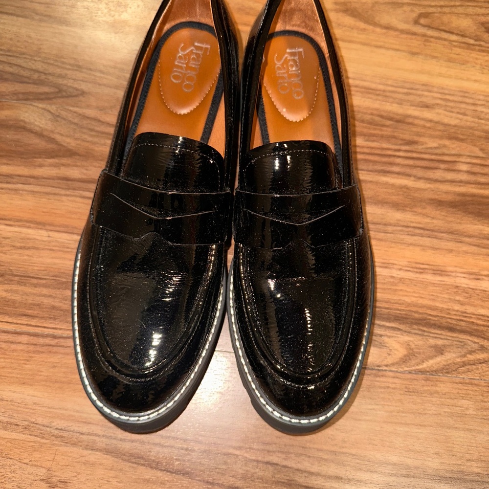 Black Chunky Penny Loafers - Picture 2 of 3